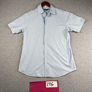 Bananna Republic Short Sleeve Button Up Shirt Mens Small Powder Blue Classic